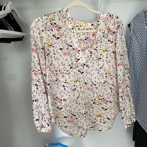 Rebecca Taylor Silk Floral Top Shirt Blouse Size 2